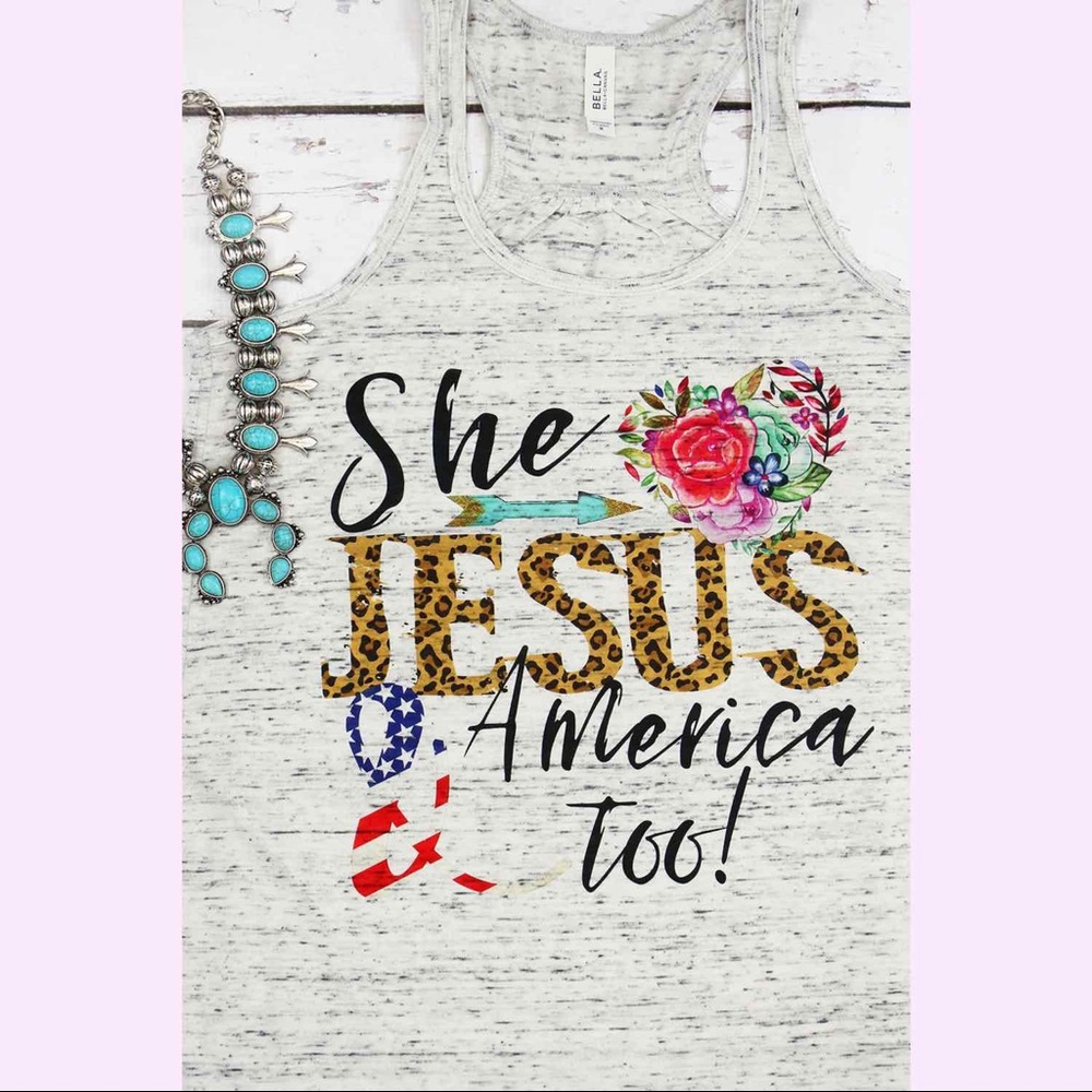Loves Jesus & America Too Tank Top (XL)